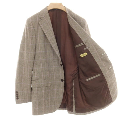 【中古】ルシック Le Chic ウール チェック テーラードジャケット ブラックxベージュ【 A7 】【 状態ランクB 】【 メンズ 】