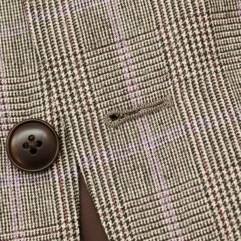 【中古】ルシック Le Chic ウール チェック テーラードジャケット ブラックxベージュ【 A7 】【 状態ランクB 】【 メンズ 】