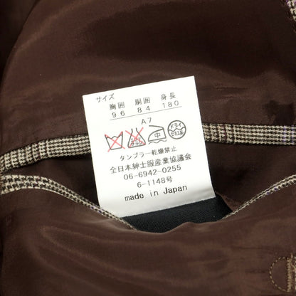 【中古】ルシック Le Chic ウール チェック テーラードジャケット ブラックxベージュ【 A7 】【 状態ランクB 】【 メンズ 】