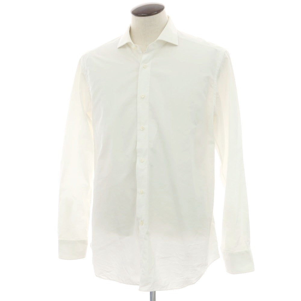 【中古】ザカス XACUS コットン ワイドカラー ドレスシャツ ホワイト【 43 】【 状態ランクB 】【 メンズ 】