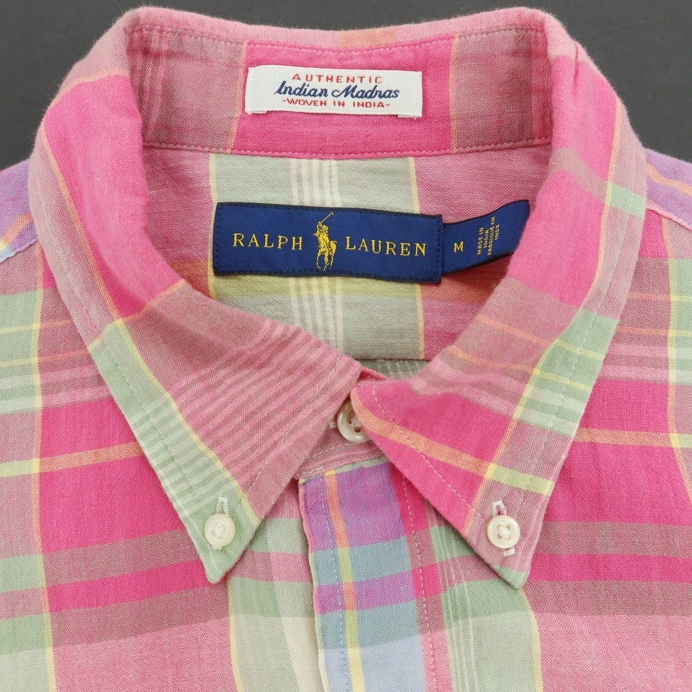 【中古】ラルフローレン RALPH LAUREN コットン チェック ボタンダウン カジュアルシャツ ピンク【 Ｍ 】【 状態ランクB 】【 メンズ 】