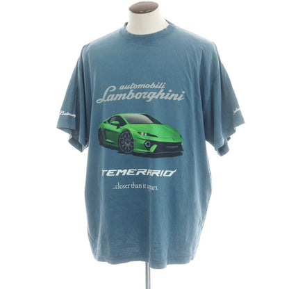 【中古】バレンシアガ BALENCIAGA × Automobili Lamborghini 2025年秋冬 半袖Ｔシャツ ブルー系【 4 】【 状態ランクC 】【 メンズ 】