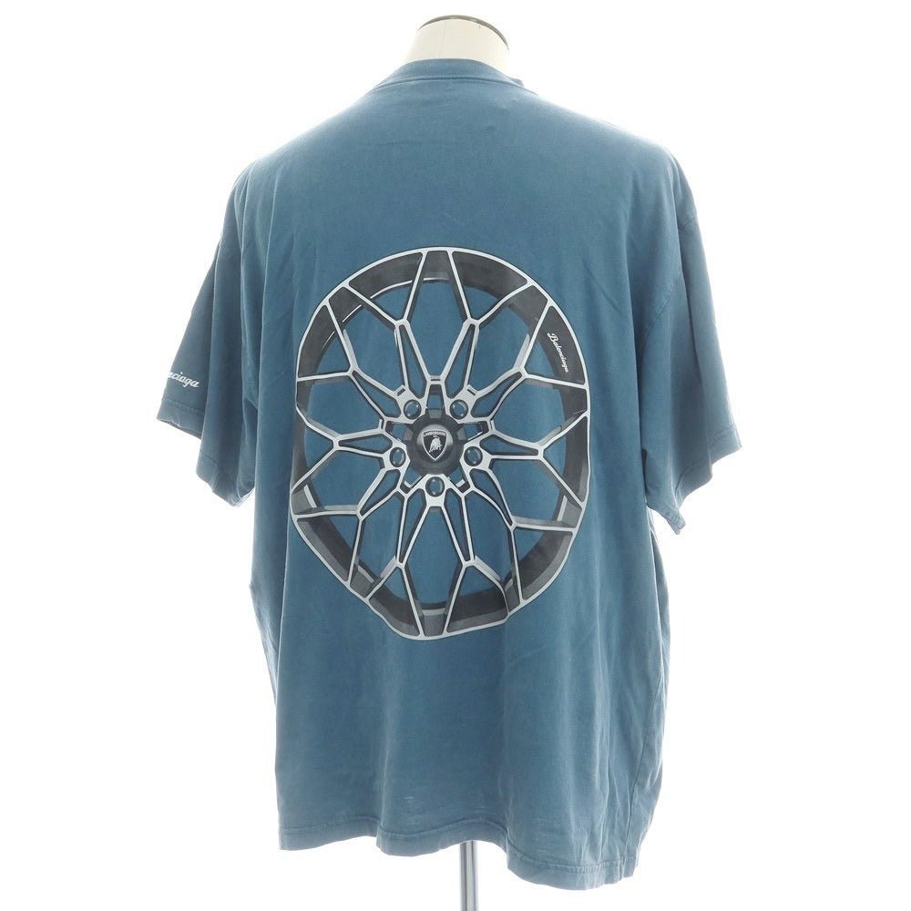 【中古】バレンシアガ BALENCIAGA × Automobili Lamborghini 2025年秋冬 半袖Ｔシャツ ブルー系【 4 】【 状態ランクC 】【 メンズ 】