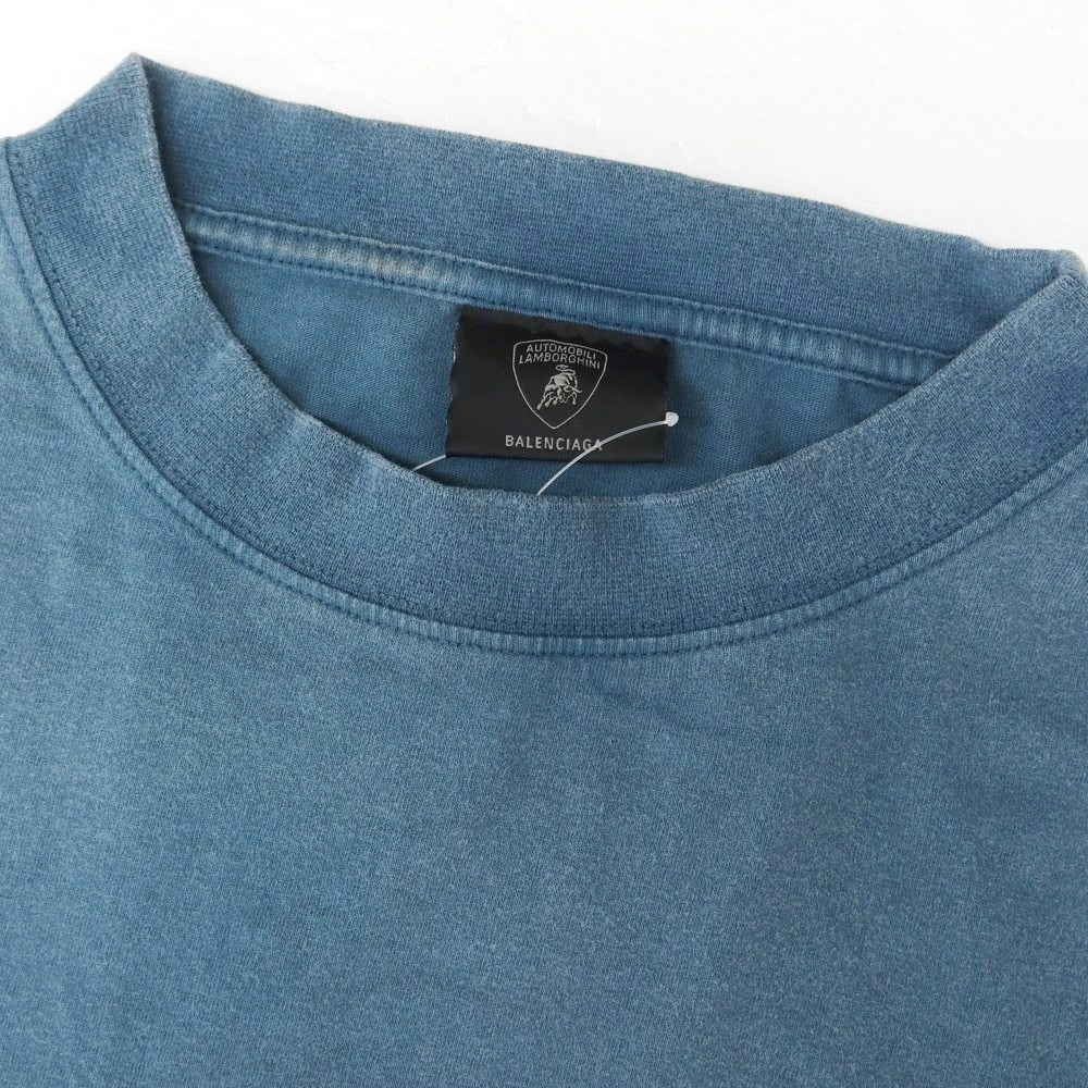【中古】バレンシアガ BALENCIAGA × Automobili Lamborghini 2025年秋冬 半袖Ｔシャツ ブルー系【サイズ4】【 状態ランクC 】【 メンズ 】 [EPD]