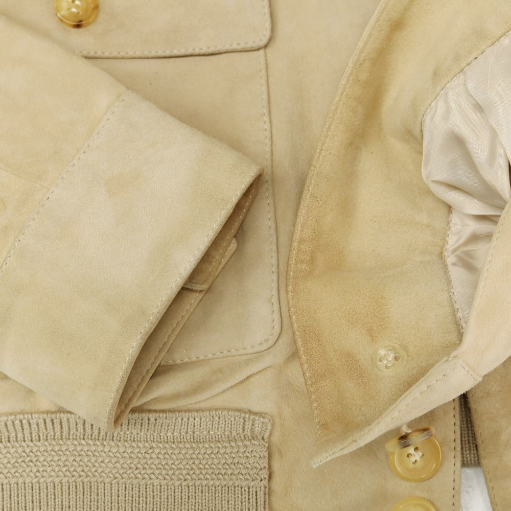 【中古】チンクアンタ Cinquanta ラムレザースエード ヴァルスタリーノブルゾン ベージュ【 42 】【 状態ランクC 】【 メンズ 】