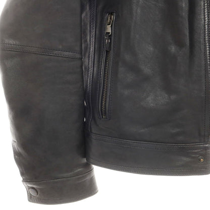 【中古】エンメティ EMMETI ラムレザー 中綿 レザーブルゾン ネイビー系【 48 】【 状態ランクD 】【 メンズ 】