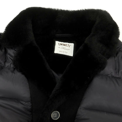 【中古】エンメティ EMMETI ナイロン ムートン ダウンジャケット ブラック【 46 】【 状態ランクB 】【 メンズ 】