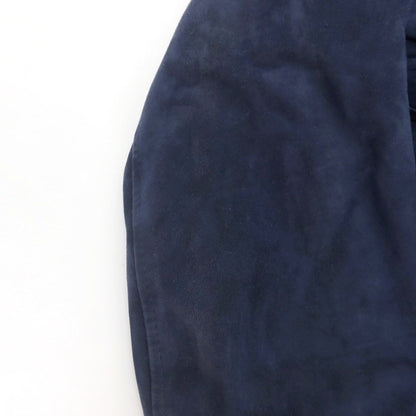 【中古】エンメティ EMMETI ゴートスキンスエード ファー ピーコート ネイビー【 44 】【 状態ランクC 】【 メンズ 】