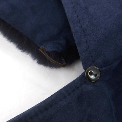 【中古】エンメティ EMMETI ゴートスキンスエード ファー ピーコート ネイビー【 44 】【 状態ランクC 】【 メンズ 】