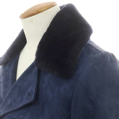 【中古】エンメティ EMMETI ゴートスキンスエード ファー ピーコート ネイビー【 44 】【 状態ランクC 】【 メンズ 】