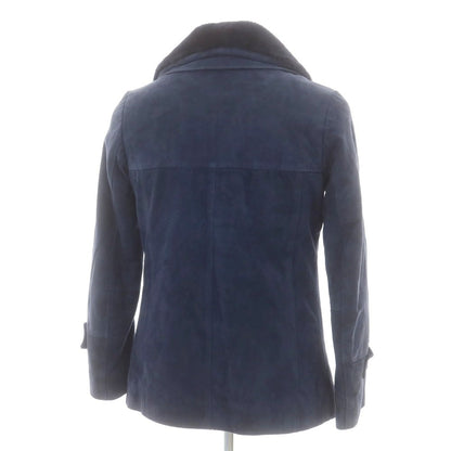 【中古】エンメティ EMMETI ゴートスキンスエード ファー ピーコート ネイビー【 44 】【 状態ランクC 】【 メンズ 】