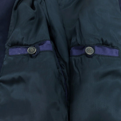 【中古】エンメティ EMMETI ゴートスキンスエード ファー ピーコート ネイビー【 44 】【 状態ランクC 】【 メンズ 】