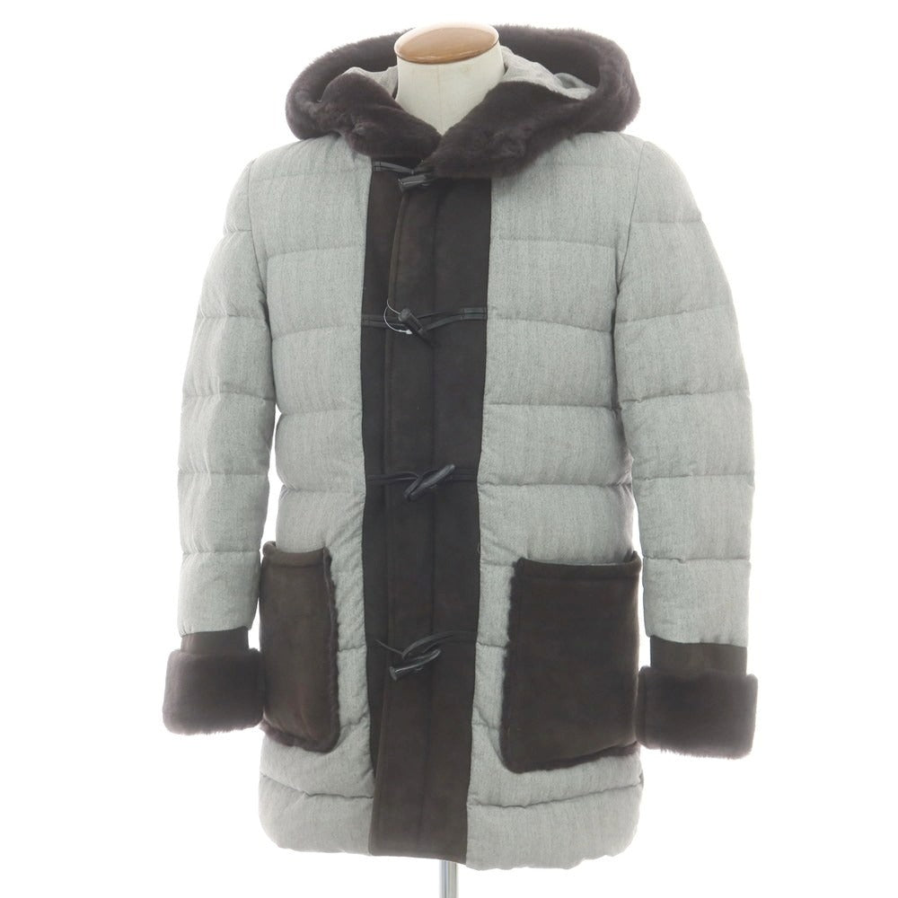 【中古】エンメティ EMMETI コットン ムートン ダウンダッフルコート グレー【 46 】【 状態ランクC 】【 メンズ 】