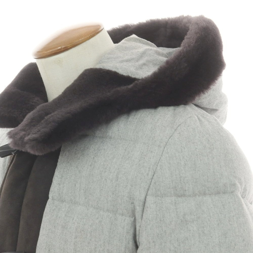 【中古】エンメティ EMMETI コットン ムートン ダウンダッフルコート グレー【 46 】【 状態ランクC 】【 メンズ 】