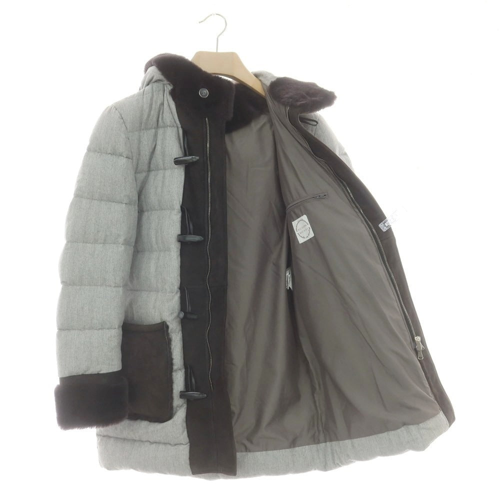 【中古】エンメティ EMMETI コットン ムートン ダウンダッフルコート グレー【 46 】【 状態ランクC 】【 メンズ 】