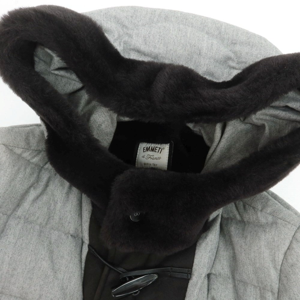 【中古】エンメティ EMMETI コットン ムートン ダウンダッフルコート グレー【 46 】【 状態ランクC 】【 メンズ 】