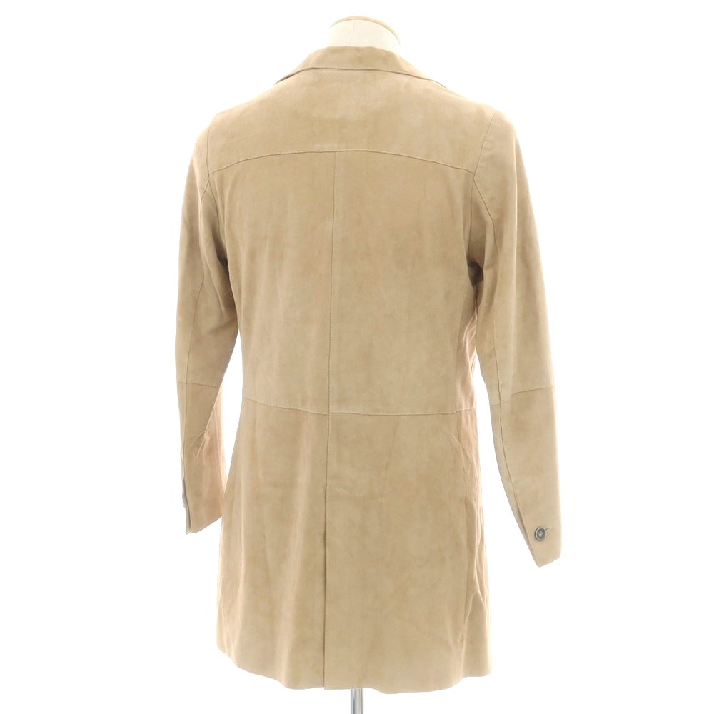 【中古】エンメティ EMMETI ゴートスキンスエード チェスターフィールドコート ベージュ【 44 】【 状態ランクC 】【 メンズ 】