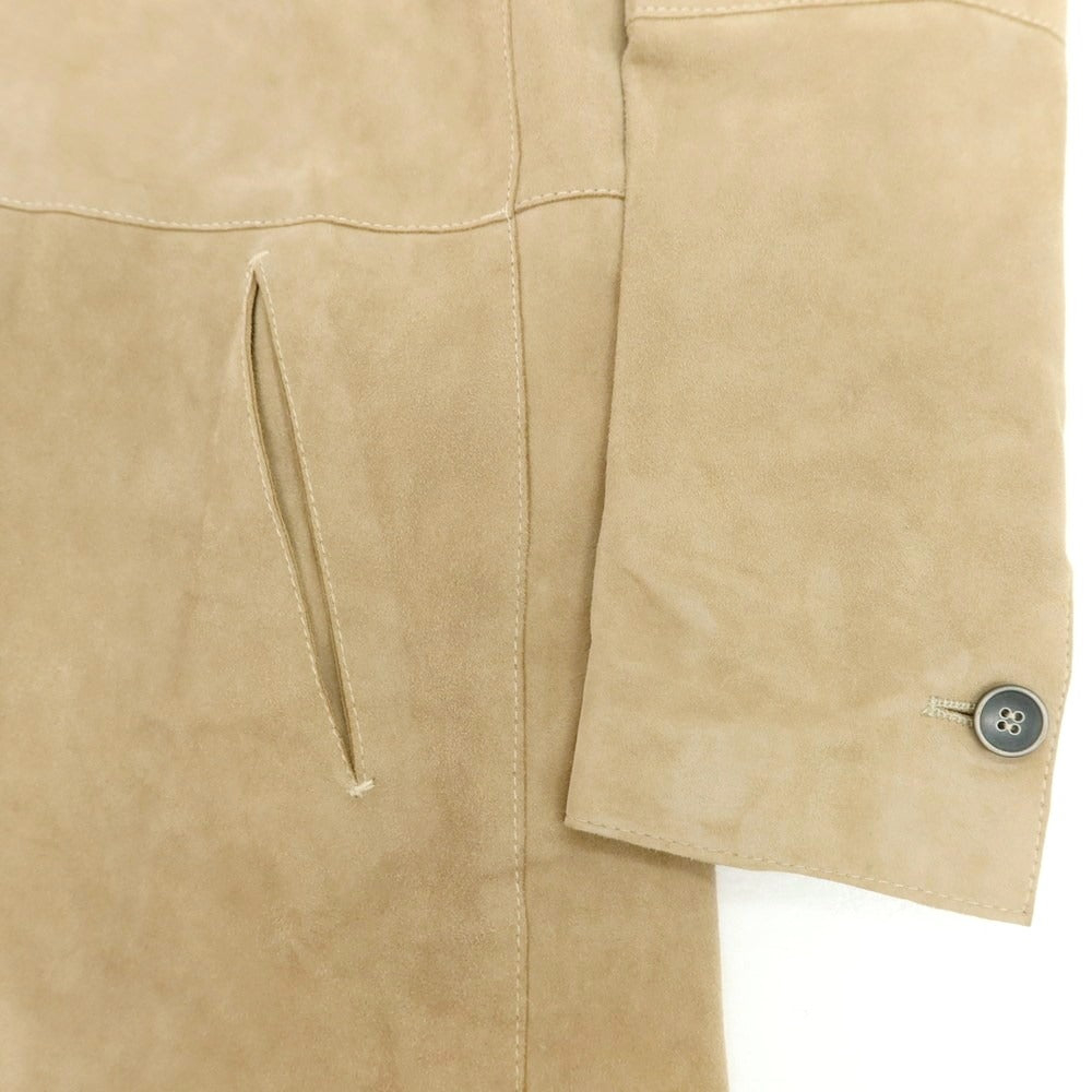 【中古】エンメティ EMMETI ゴートスキンスエード チェスターフィールドコート ベージュ【 44 】【 状態ランクC 】【 メンズ 】