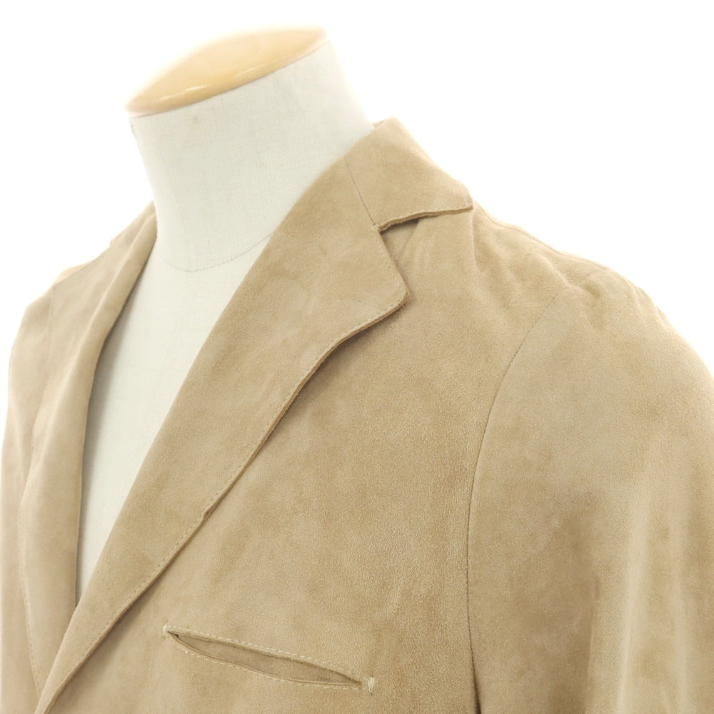 【中古】エンメティ EMMETI ゴートスキンスエード チェスターフィールドコート ベージュ【 44 】【 状態ランクC 】【 メンズ 】