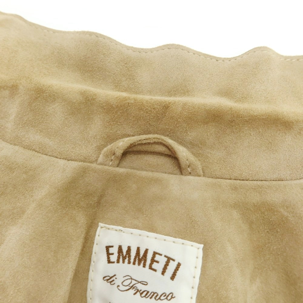 【中古】エンメティ EMMETI ゴートスキンスエード チェスターフィールドコート ベージュ【 44 】【 状態ランクC 】【 メンズ 】
