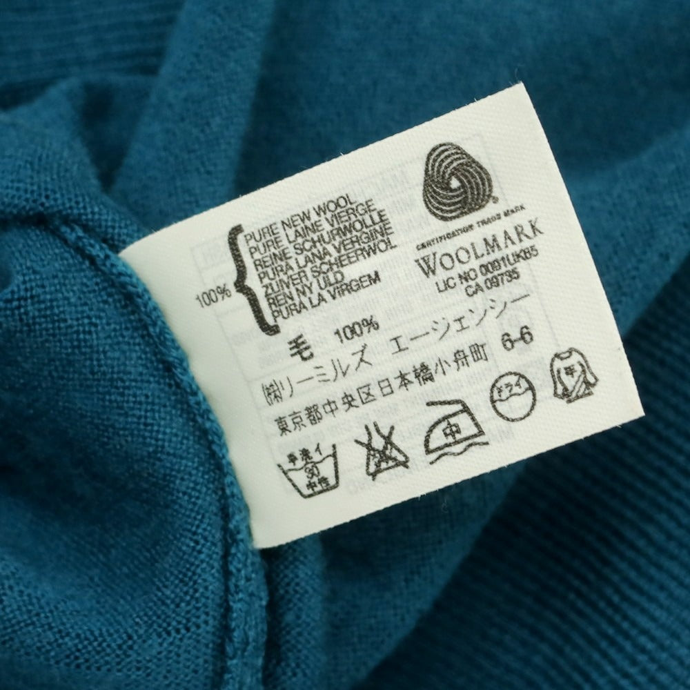【中古】ジョンスメドレー JOHN SMEDLEY ハイゲージ ウール Vネック プルオーバーニット ピーコックブルー系【 XS 】【 状態ランクC 】【 メンズ 】