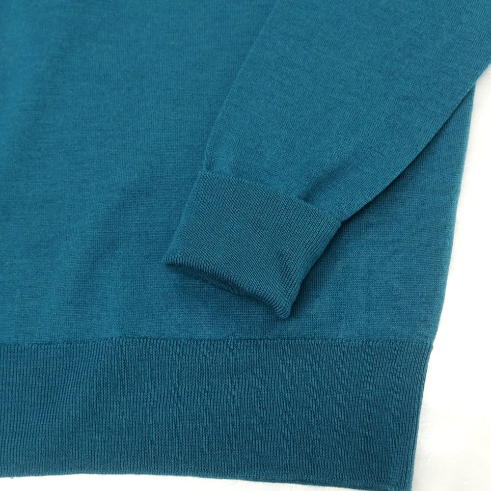 【中古】ジョンスメドレー JOHN SMEDLEY ハイゲージ ウール Vネック プルオーバーニット ピーコックブルー系【 XS 】【 状態ランクC 】【 メンズ 】