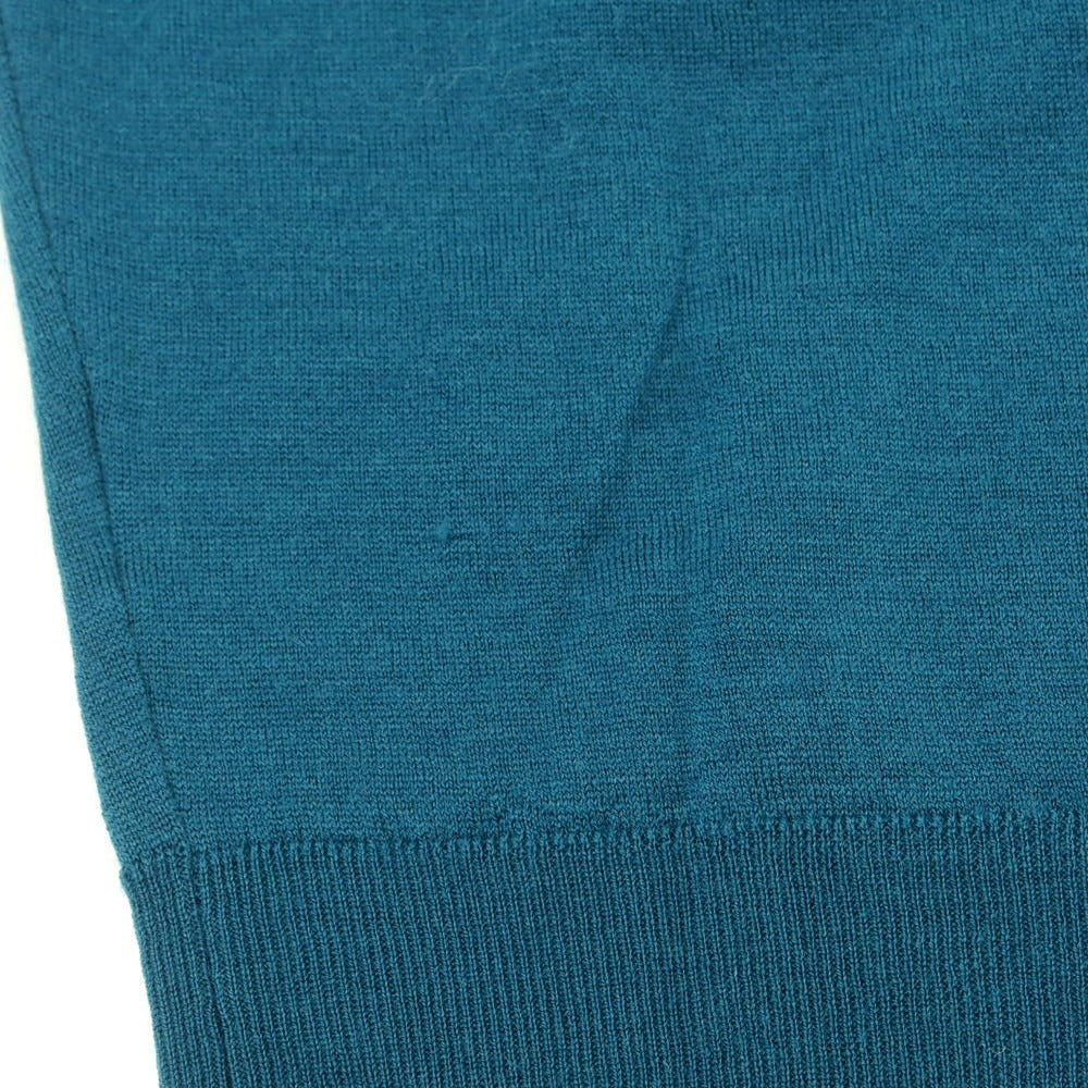 【中古】ジョンスメドレー JOHN SMEDLEY ハイゲージ ウール Vネック プルオーバーニット ピーコックブルー系【 XS 】【 状態ランクC 】【 メンズ 】