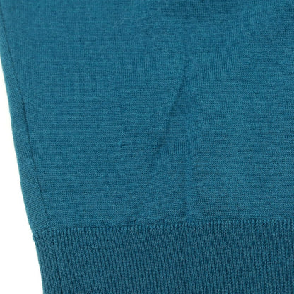 【中古】ジョンスメドレー JOHN SMEDLEY ハイゲージ ウール Vネック プルオーバーニット ピーコックブルー系【 XS 】【 状態ランクC 】【 メンズ 】