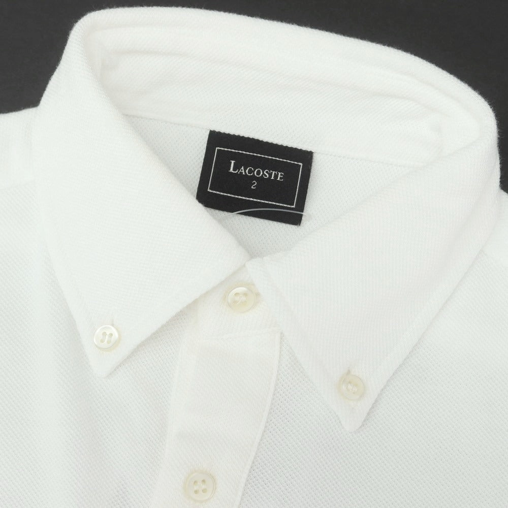 【中古】ラコステ LACOSTE 鹿の子コットン 半袖ポロシャツ ホワイト【 2 】【 状態ランクC 】【 メンズ 】