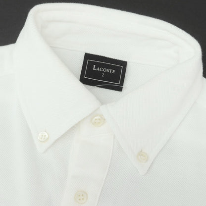 【中古】ラコステ LACOSTE 鹿の子コットン 半袖ポロシャツ ホワイト【 2 】【 状態ランクC 】【 メンズ 】