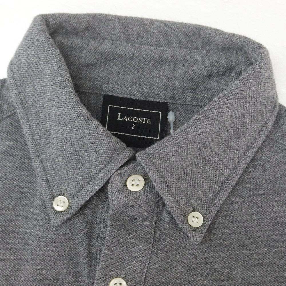【中古】ラコステ LACOSTE 鹿の子コットン 半袖ポロシャツ グレー【 2 】【 状態ランクB 】【 メンズ 】
