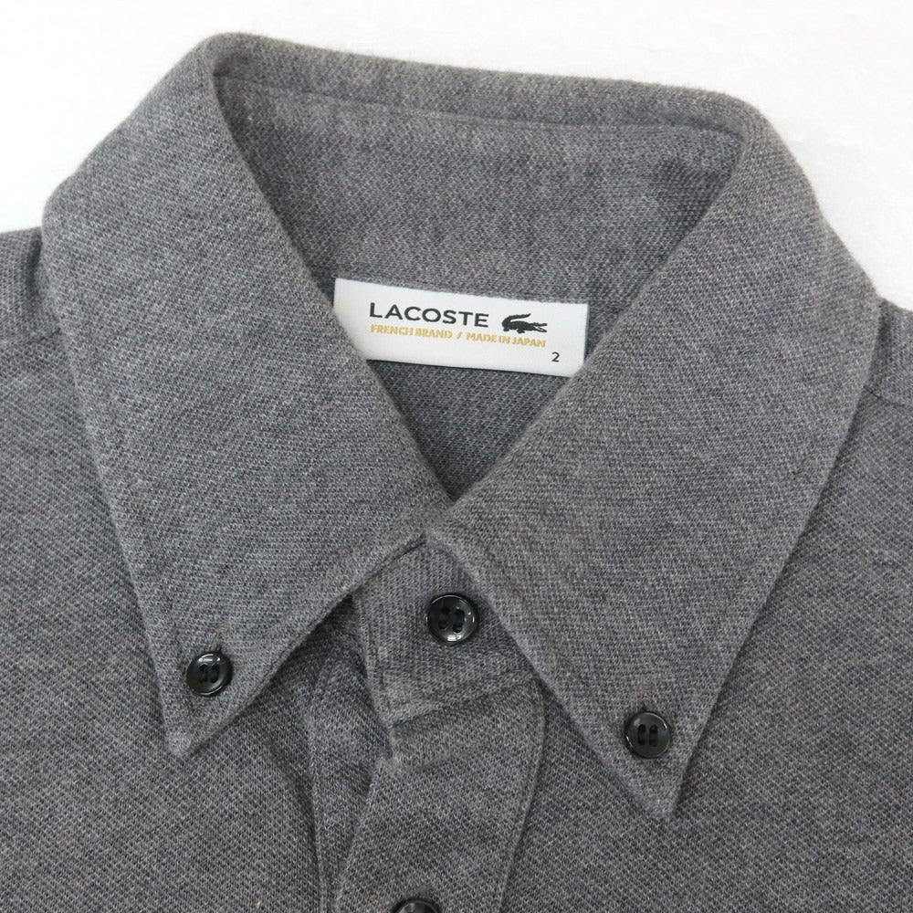 【中古】ラコステ LACOSTE 鹿の子コットン 半袖ポロシャツ グレー【 2 】【 状態ランクC 】【 メンズ 】