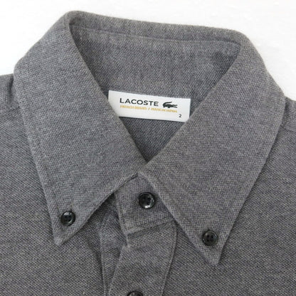【中古】ラコステ LACOSTE 鹿の子コットン 半袖ポロシャツ グレー【 2 】【 状態ランクC 】【 メンズ 】
