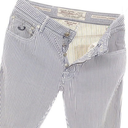 【中古】ヤコブコーエン JACOB COHEN J688 コットン ストライプ 5ポケットパンツ ネイビーxホワイト【 31 】【 状態ランクB 】【 メンズ 】