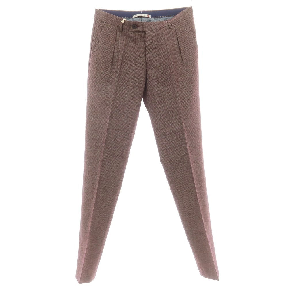 【中古】ベルウィッチ BERWICH ウール系 カジュアルスラックスパンツ ワインxベージュ【 44 】【 状態ランクC 】【 メンズ 】