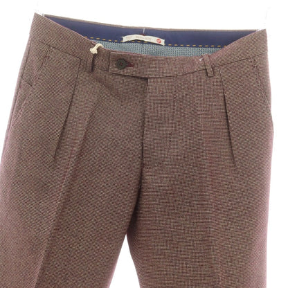 【中古】ベルウィッチ BERWICH ウール系 カジュアルスラックスパンツ ワインxベージュ【 44 】【 状態ランクC 】【 メンズ 】