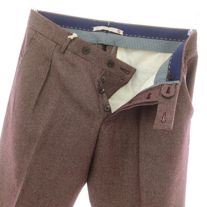 【中古】ベルウィッチ BERWICH ウール系 カジュアルスラックスパンツ ワインxベージュ【 44 】【 状態ランクC 】【 メンズ 】