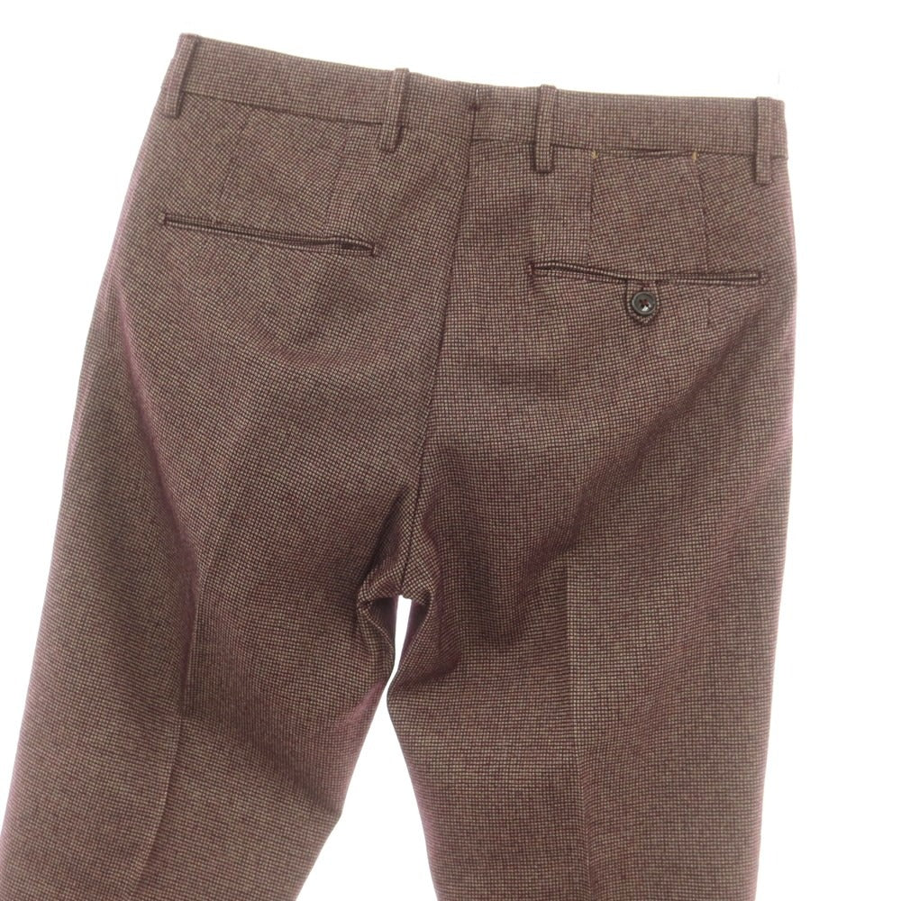 【中古】ベルウィッチ BERWICH ウール系 カジュアルスラックスパンツ ワインxベージュ【 44 】【 状態ランクC 】【 メンズ 】