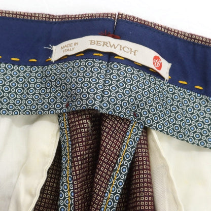 【中古】ベルウィッチ BERWICH ウール系 カジュアルスラックスパンツ ワインxベージュ【 44 】【 状態ランクC 】【 メンズ 】