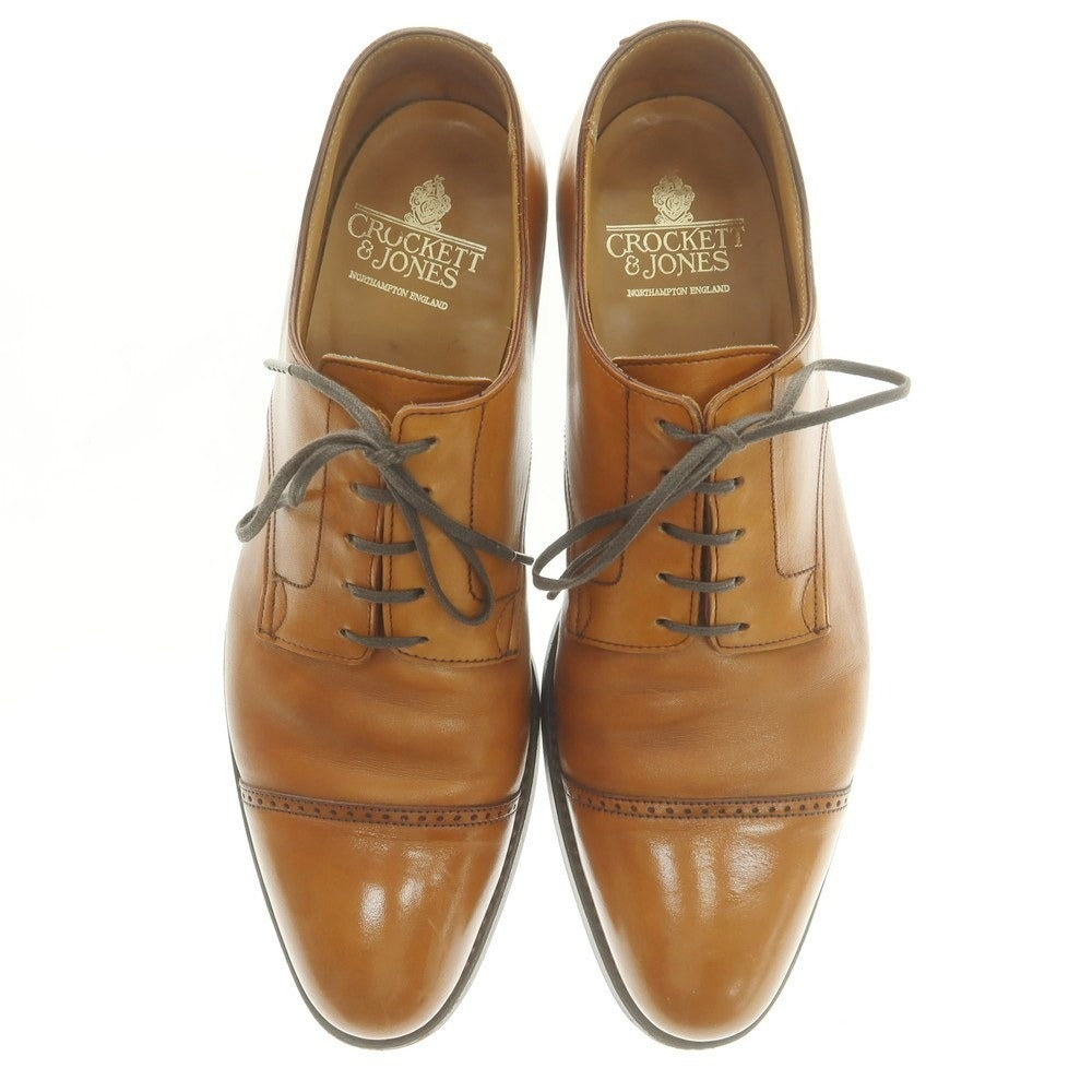 【中古】クロケットアンドジョーンズ CROCKETT&amp;JONES ストレートチップ ドレスシューズ ライトブラウン【 8 1/2D 】【 状態ランクB 】【 メンズ 】