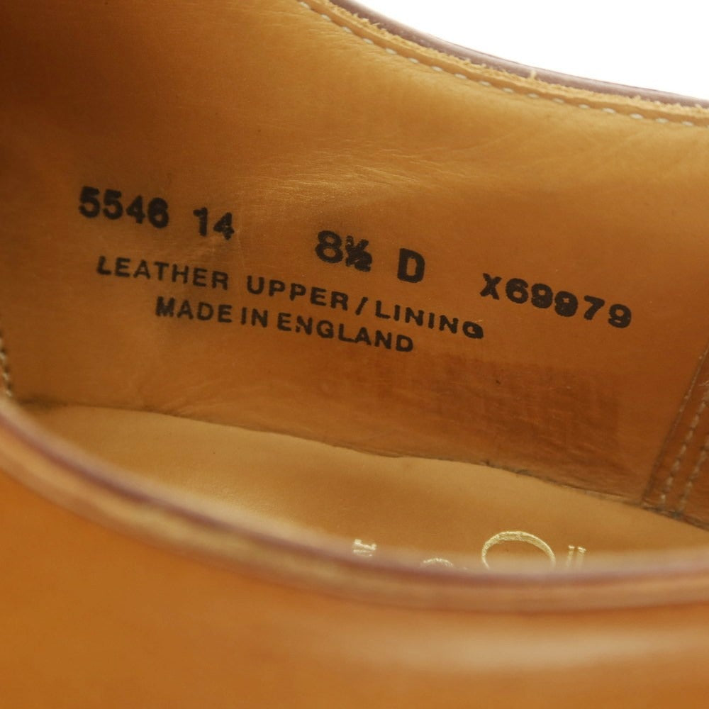 【中古】クロケットアンドジョーンズ CROCKETT&amp;JONES ストレートチップ ドレスシューズ ライトブラウン【 8 1/2D 】【 状態ランクB 】【 メンズ 】