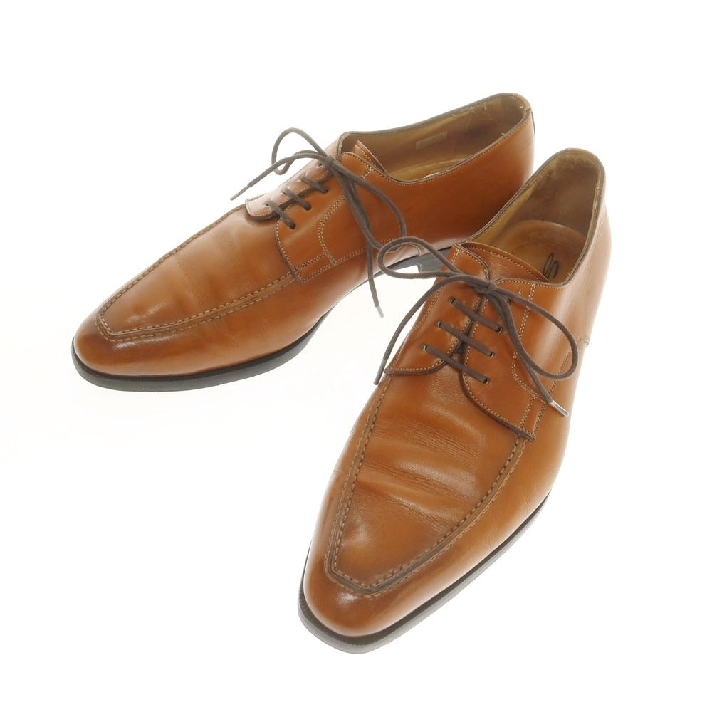【中古】サントーニ Santoni Uチップ ドレスシューズ ライトブラウン【 7 】【 状態ランクC 】【 メンズ 】