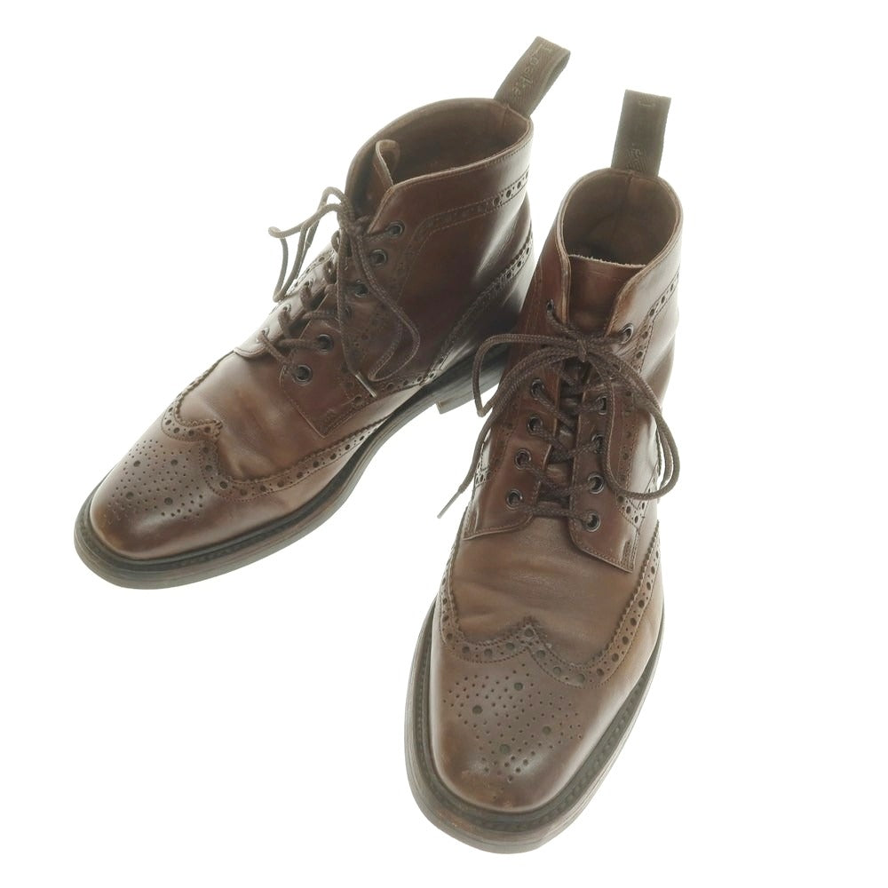 【中古】ローク Loake ウイングチップ カントリーブーツ ダークブラウン【 8 】【 状態ランクC 】【 メンズ 】