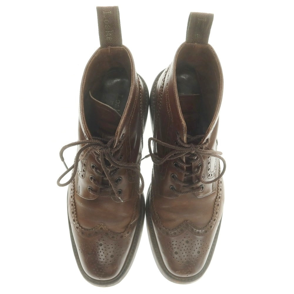 【中古】ローク Loake ウイングチップ カントリーブーツ ダークブラウン【 8 】【 状態ランクC 】【 メンズ 】