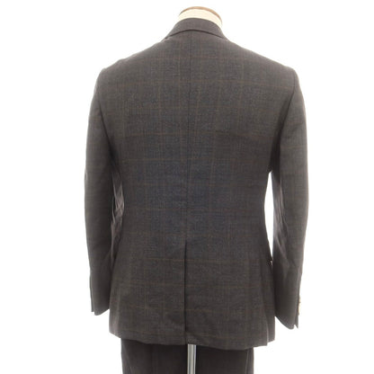 【中古】チェルッティ 1881 CERRUTI 1881 ウール チェック 3つボタンスーツ グレーxブラウン【 表記無し(M位) 】【 状態ランクB 】【 メンズ 】