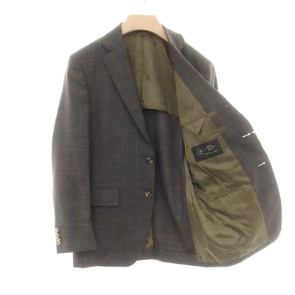 【中古】チェルッティ 1881 CERRUTI 1881 ウール チェック 3つボタンスーツ グレーxブラウン【 表記無し(M位) 】【 状態ランクB 】【 メンズ 】