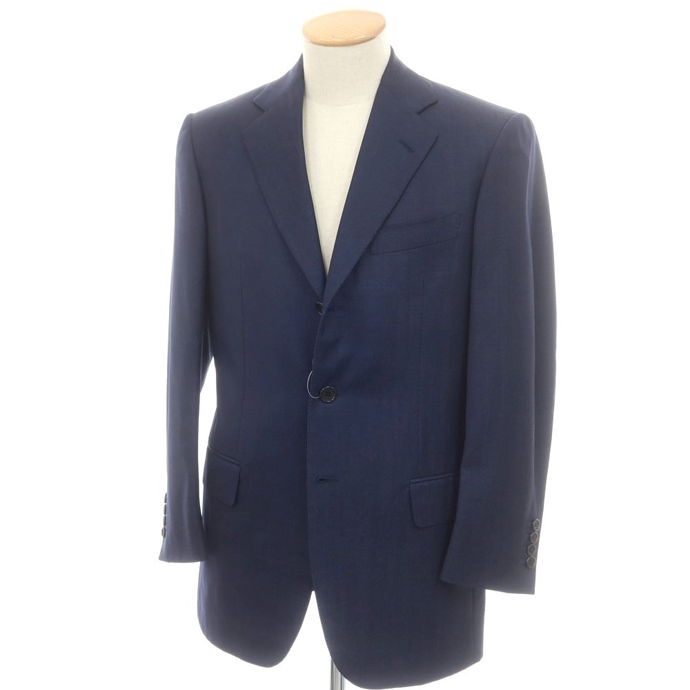 【中古】カスタンジア CASTANGIA ウール テーラードジャケット ネイビー【 44 】【 状態ランクC 】【 メンズ 】