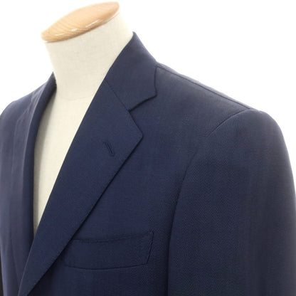 【中古】カスタンジア CASTANGIA ウール テーラードジャケット ネイビー【 44 】【 状態ランクC 】【 メンズ 】