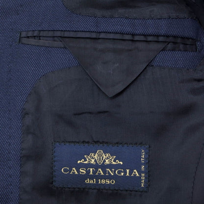 【中古】カスタンジア CASTANGIA ウール テーラードジャケット ネイビー【 44 】【 状態ランクC 】【 メンズ 】