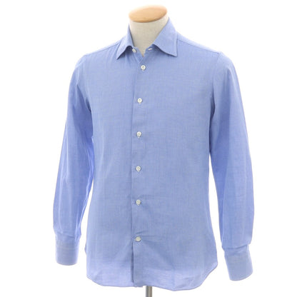 【中古】ボリエッロ BORRIELLO コットン セミワイドカラー ドレスシャツ ブルー【 38 】【 状態ランクB 】【 メンズ 】